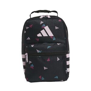 Adidas Kids' Black Backpack with Pink and Blue Patterns